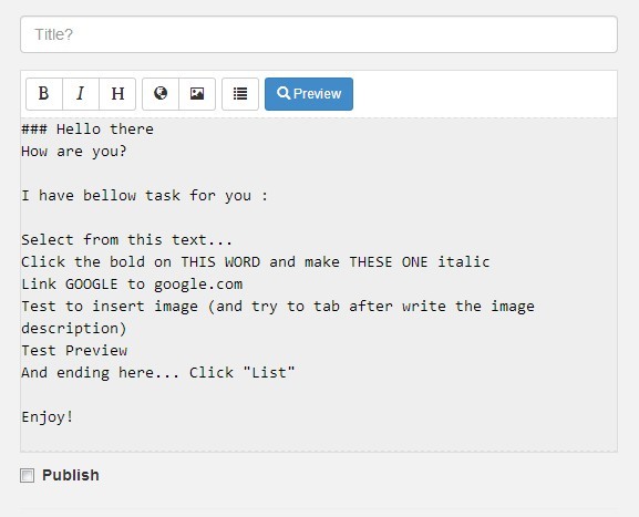 Bootstrap Markdown